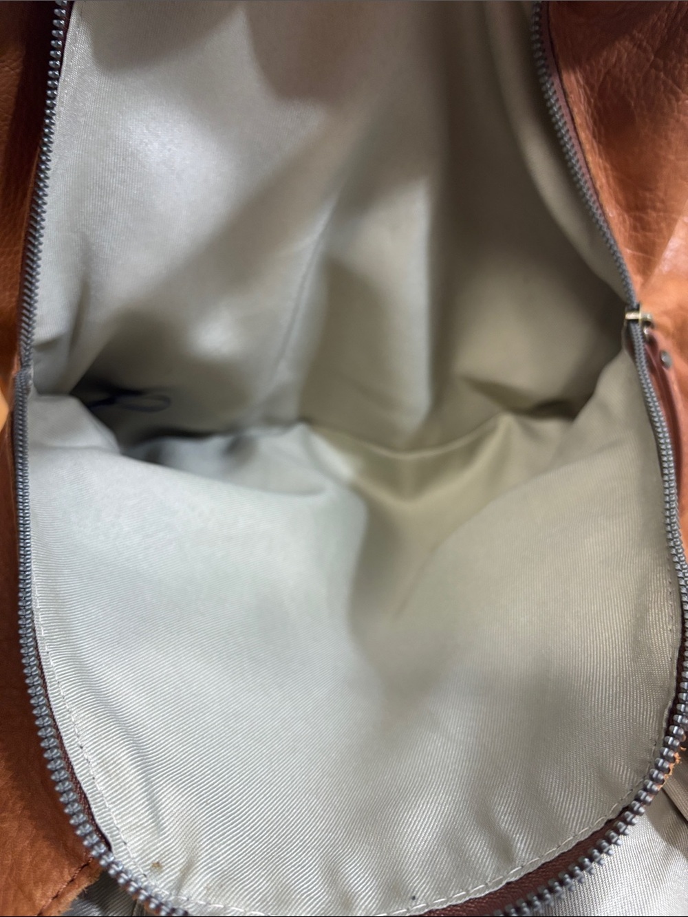 American Leather Co. Cognac Brown Genuine Leather Tote Shoulder Bag - Picture 14 of 15